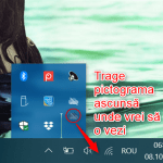 Trăgând pictograma OneDrive în Zona de notificare