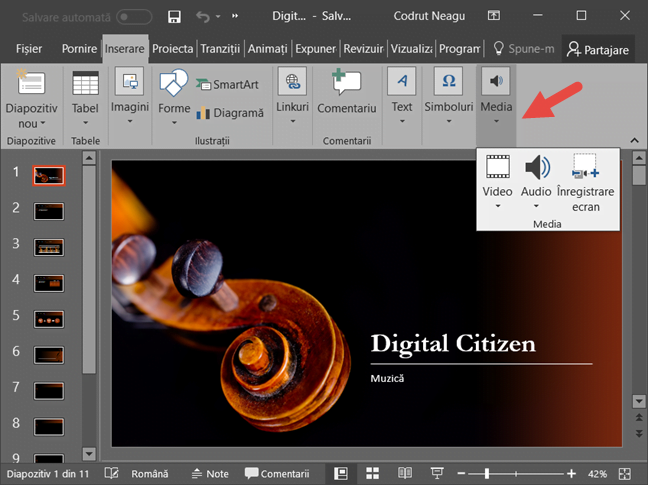 Microsoft Office, PowerPoint, audio