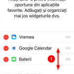 Alegerea poziției widget-ului Baterii și salvarea modificărilor