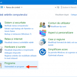 Apasă pe Dezinstalați un program în Panoul de control