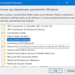 O scurtă descriere e disponibilă pentru fiecare caracteristică Windows