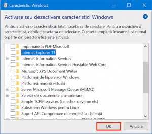 Apasă OK pentru a aplica schimbările