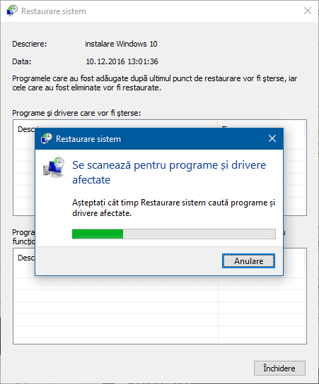 Windows, Protectie Sistem, System Restore