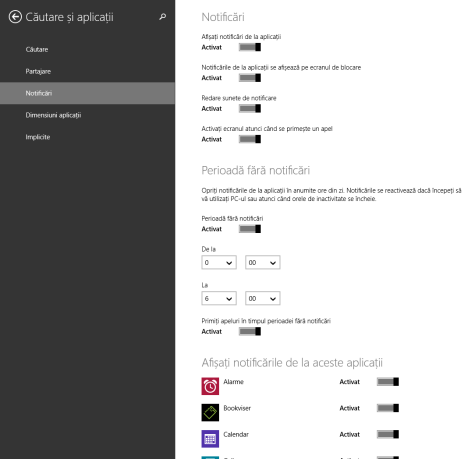 Windows 8.1, notificări