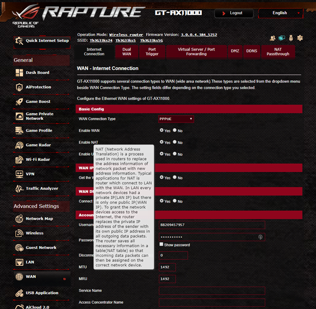 Documentația de ajutor oferită de ASUS ROG Rapture GT-AX11000