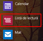 Windows 8.1, Lista de lectura, aplicatie, citire, continut, organizare