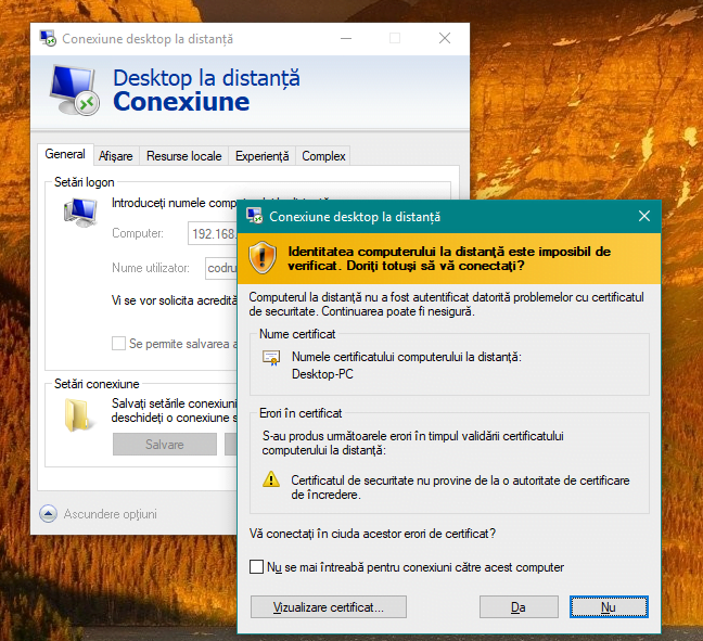 Windows, Conexiune, Desktop, la distanta, RDC