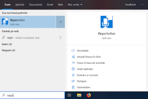 Caută aplicația Reportofon