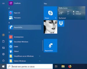Găsește Reportofon în Meniul Start