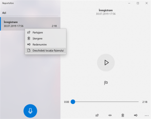Deschide locația fișierului pentru a-ți găsi înregistrarea în File Explorer