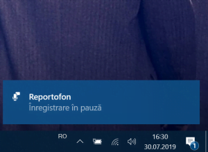 O notificare te anunță că înregistrarea ta este în pauză