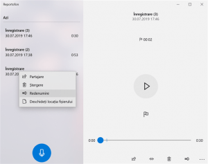 Alege Redenumire din meniul contextual al unei Înregistrări