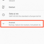 Apasă pe Avansat în setări Sistem
