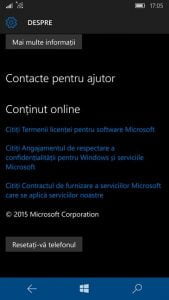 Windows 10 Mobile, reseteaza, setari, fabrica, initiale, Microsoft, Lumia