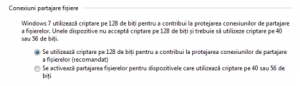 Particularizare setari de retea si partajare Windows 7
