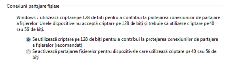 Particularizare setari de retea si partajare Windows 7