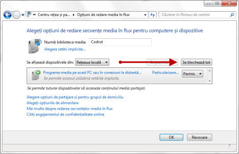 Particularizare setari de retea si partajare Windows 7