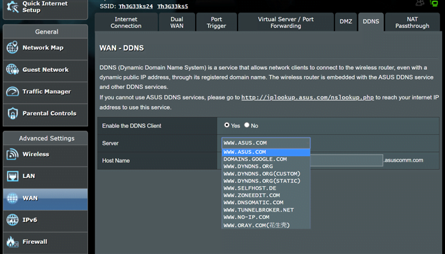 ASUS RT-AC1200 V2 - funcția DDNS