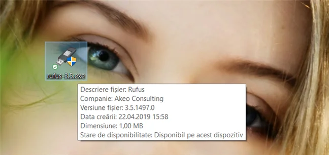 Fișierul executabil Rufus