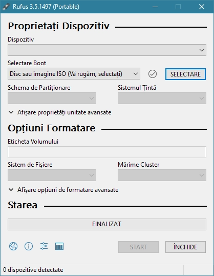 Cum arată aplicația Rufus