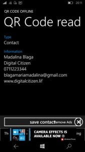 scaner, cod, QR, Windows 10 Mobile, Lumia