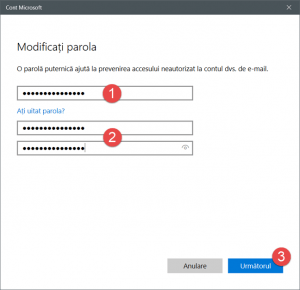 Windows 10, schimba parola, utilizator