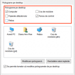 Scoate bifa din casete pentru a elimina pictograme desktop