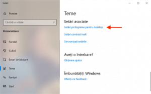 Accesează Setări pictograme pentru desktop