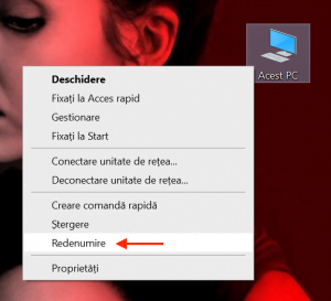 Alege Redenumire din meniul contextual
