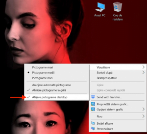 Ascunde scurtăturile desktop