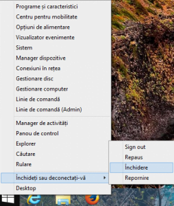 inchidere, repornire, Windows 8, Windows 8.1