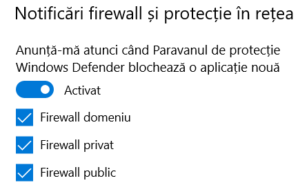 Securitate Windows - notificări firewall și protecție în rețea