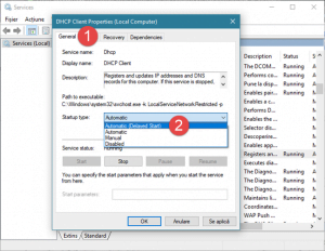 Windows, servicii, dependente