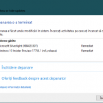 Raportul oferit de Show or hide updates
