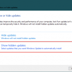 Deblochează actualizările ascunse de Windows 10