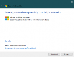 Show or hide updates