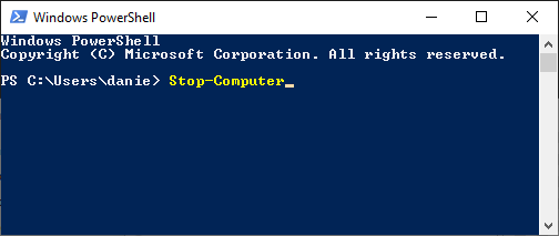 Închide Windows 10 folosind comanda Stop-Computer în PowerShell