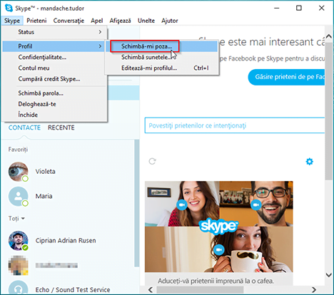 Skype, Windows, aplicatie, foloseste, gestionare, administrare, profil, confidentialitate, setari