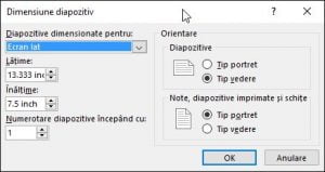 Microsoft PowerPoint,marime, slide, diapozitive, schimba