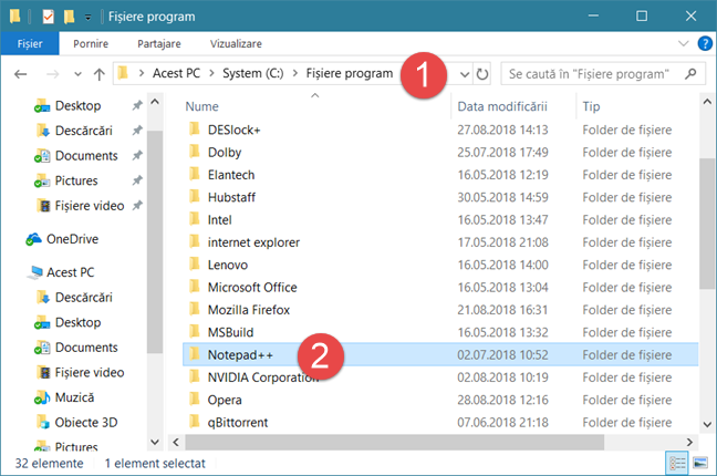 Deschide folderul programului în Explorer sau Windows Explorer