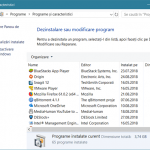 Deschide "Programe și caracteristici" din Panoul de control