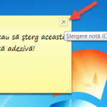Ștergerea unei note adezive