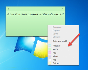 Schimbarea culorilor notelor adezive