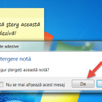 Confirmarea ștergerii unei notei adezive