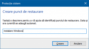 System Restore, Protectie Sistem, Windows