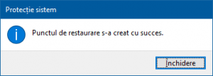 System Restore, Protectie Sistem, Windows