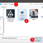 Selectarea fișierului XML cu sarcina programată și deschiderea acestuia în Task Scheduler