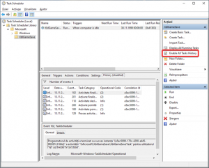 Activează istoricul pentru toate activitățile în Task Scheduler