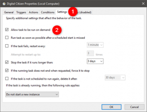 Configurarea unei sarcini programate pentru a permite utilizatorilor să o execute la cerere