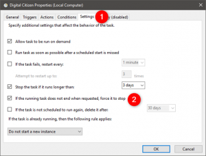 Configurarea Task Scheduler pentru a forța o sarcină programată să se oprească dacă nu se oprește la cerere